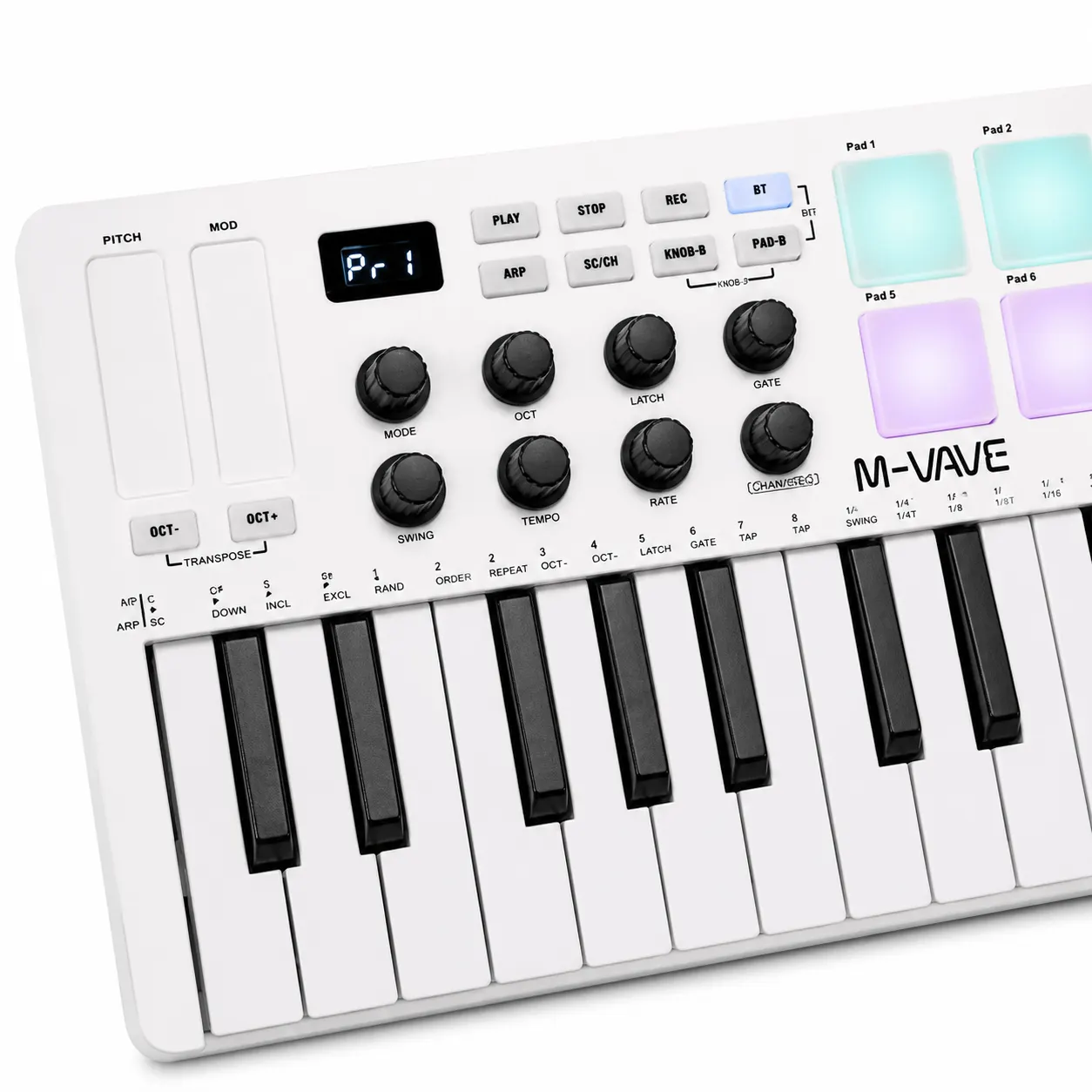 25 Key MIDI Keyboard Controller controls and screen